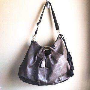 Aqua Madonna Taupe Brown Leather Purse | Hobo Slouch Shoulder Handbag